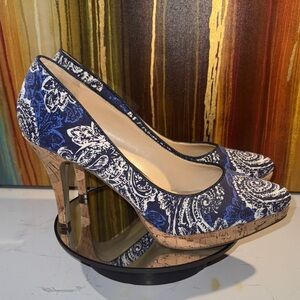 Nine West Plateauo Paisley Patterned Women's Heels - Size 9M